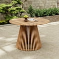 thumbnail image 4 of Durable Outdoor Dining Set with Teak-Like Finish and White Rope Chairs – Weather-Resistant Furniture for Patio, Deck, and Garden (4 Chairs + Round Table, Ergonomic Design), 4 of 9