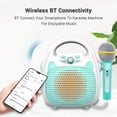 thumbnail image 4 of Karaoke Machine Rechargeable Portable Karaoke Speaker with Microphone BT/Memory Card/USB Connectivity Lights for Boys Girls, 4 of 7