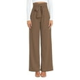 thumbnail image 2 of Pantalones largos de pierna, pantalones cómodos de pierna ancha y larga para mujer, pantalones con lazo en la cintura, instalación sin esfuerzo, 2 of 8