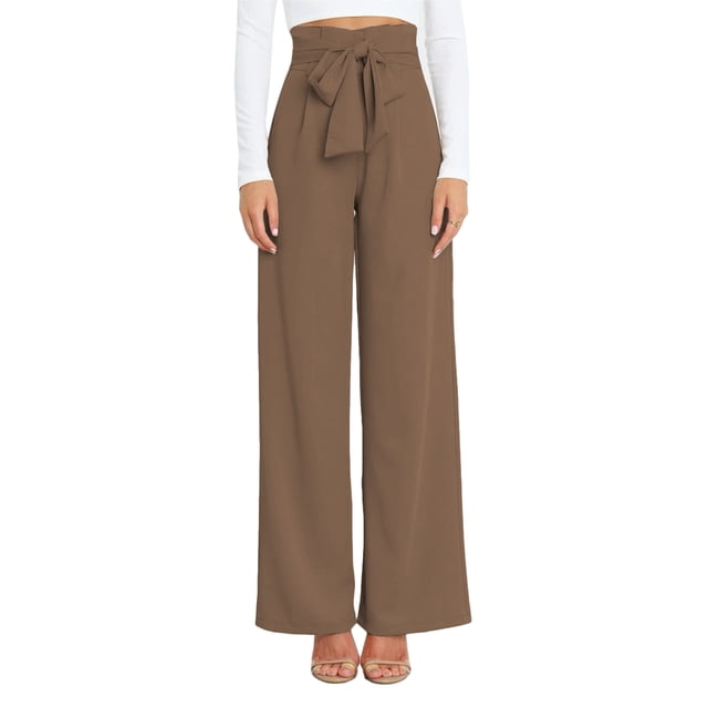 Pantalones, Pierna Larga Transpirable Dama Pantalones Color Puro Pierna Ancha Para Vacaciones Para Mujer ANGGREK No