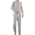 thumbnail image 2 of Luxalzxs Pajama Sets for Men 2 Piece Long Sleeve Shirts and Pants Set Lightweight Soft Cotton Sleepwear Nightwear Loungewear Pjs Lounge Set with Pockets, 2 of 7