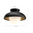 thumbnail image 4 of Alora Lighting Fm522012op Rubio 11" Wide Semi-Flush Ceiling Fixture - Black, 4 of 7
