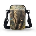 thumbnail image 2 of HELLHERO Jungle Elephant Women Messenger Bag Adjustable Strap Polyester Men, Women 4.33x1.97x7.09 for Casual Travel, 2 of 7