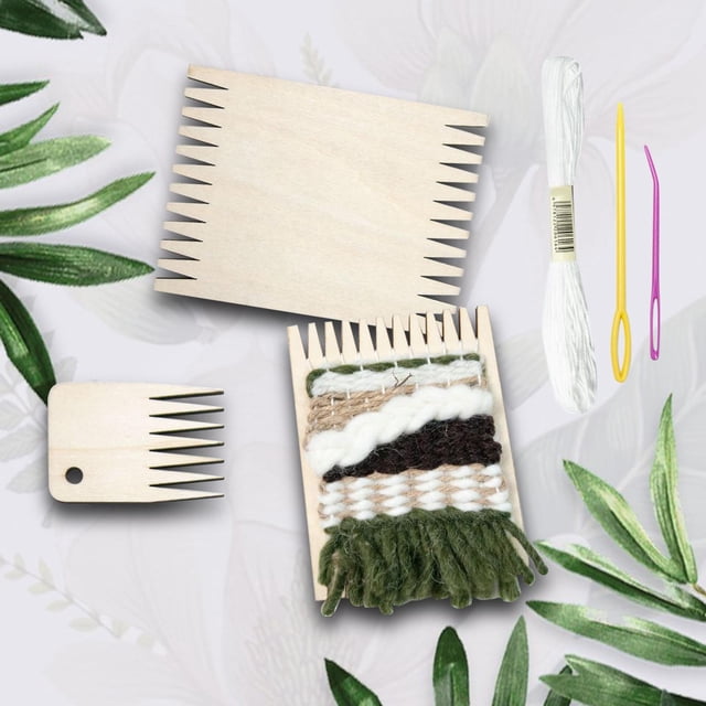 Juego de telares, posavasos tejidos con de hilo, artesanía de madera, bricolaje para principiantes Macarena Mini Telares