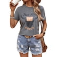 thumbnail image 1 of TINZ Blouse Décontractée à Manches Courtes Imprimée Col Rond Ample Ensemble T-Shirt et Chemise pour Femmes Manches Courtes Athlétique Col Roulé Manches Longues, 1 of 3