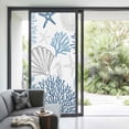 thumbnail image 2 of Non-Adhesive Static Cling Window Tint, Navy Blue Gray Coastal Window Privacy Film Frosted, Summer Beach Coral Shell Ocean Insulated Windows Frosted Films for Living room, 35.4 x 78.7 Inches, 2 of 9