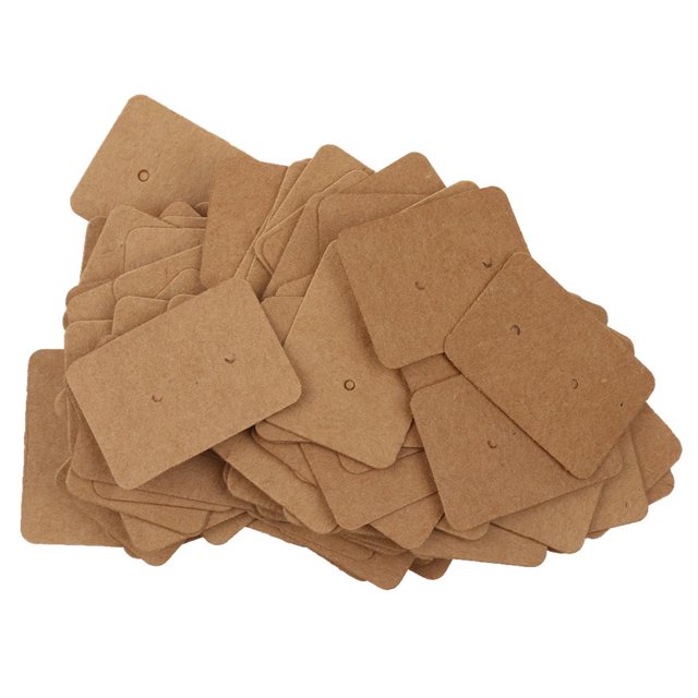 100 piezas de papel Kraft, pendientes marrones, tarjetas de presentación, etiquetas, etiquetas, manualidades