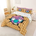 thumbnail image 2 of Erosebridal Soccer Sport Queen Comforter Set for Kids Boys Girls, Ice Cream Drip Waffle Bedding Comforter Set, Colorful Polka Dots Reversible, 1 Comforter and 2 Pillowcases, 2 of 6