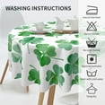thumbnail image 4 of St.Patrick''s Day Tablecloth Round 60 Inch Green Watercolor Shamrock Table Cloth,Stain Resistance Polyester Spring Table Covers for Kitchen Dining,Small Tablecloth for Party Picnic, 4 of 6