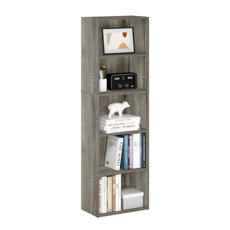 Furinno Luder 5-Tier Open Shelf Bookcase, French Oak photo 4