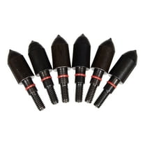 Titan Archery Stay-Tight Bullet Points, 11/32", 125-Grains, Steel, 6-Pack, Black