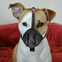 OFFIGAM Black Adjustable Dog Muzzle Soft Breathable Polyester Mesh Face for Comfortable Dog Training and Safety