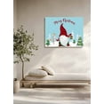 thumbnail image 4 of Red Christmas Dwarfs Canvas Print Wall Art Merry Christmas Trees Snowing Light Blue Pictures Painting Morden Artwork for Living Room Bedroom, Ready to Hang - 12"x16", 4 of 6