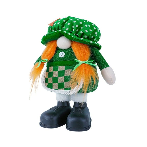 Hvmvliv St. Patrick's Day Leprechaun Doll Family Set, Faceless Dwarf Elf Decoration for Home Party, Brings Luck & Happiness Holiday Ornament Green
