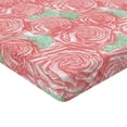 thumbnail image 4 of Ambesonne Vintage Rose Fitted Sheet, Romantic Minty Leaf, California King, Pastel Pink Sea Green, 4 of 5