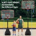 thumbnail image 2 of Basketball Hoop Outdoor, with Impact Resistant Pc, Backboard, Portable Basketball Hoop 10FT , Height Adjustable Basketball, Goal System with Portable Wheels for 3+ Teens, Adults, Red Backboard, 2 of 9