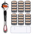 thumbnail image 1 of 48-Piece Men's/Women Razor Blade Replacement Set with Free Handle, Long Handle Double Edge Safety Razor, Ultra Sharp Stainless for Smooth Shaving for Face Head Body, Ideal Gift(24PCS), 1 of 8