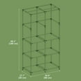 thumbnail image 5 of LEDREM Large Capacity Wardrobe Closet Organizer with Hanging Rod & Shelves , Fabric Storage Cabinet with Cover for Bedroom/Living Room , Easy Assembly , Sage Green, 5 of 5