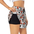 thumbnail image 3 of Lsque Modern Life Printed Women's Running Shorts with Liner Pockets,Elastic Quick Dry Workout Athletic Gym Yoga Shorts,Womens High Waist Shorts-Medium, 3 of 9