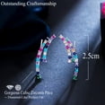 thumbnail image 6 of Yellow Gold Plated Multicolor CZ Round Tennis Stud Hook Earring for Womne Ladies, 6 of 9