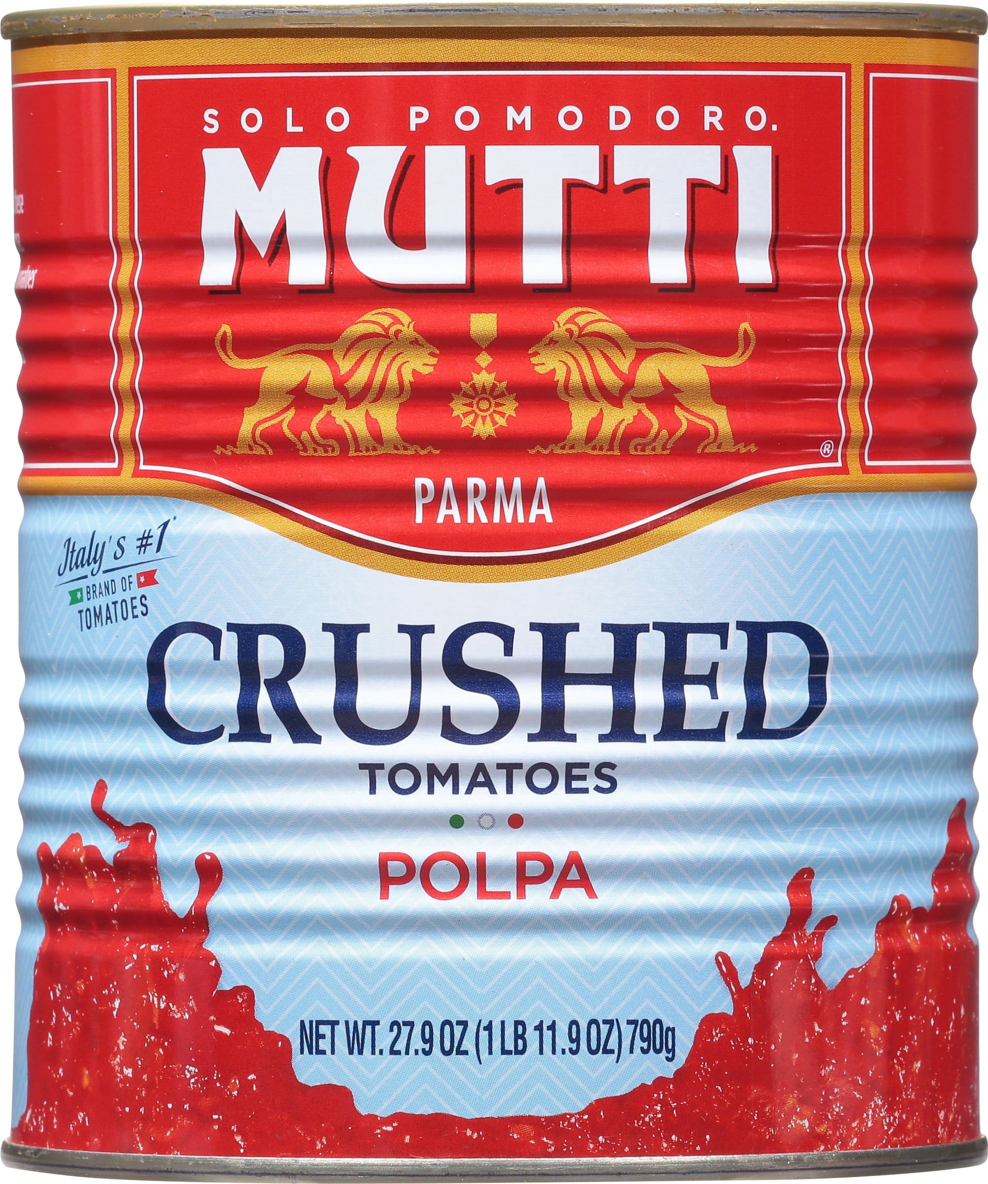 Mutti 100% Italian Crushed Tomatoes (Polpa), 27.9 oz Cans, 6 Pack, Italy’s #1 Brand of Tomatoes, No Additives or Preservatives