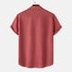 thumbnail image 5 of Ceisia Men's Solid Color Loose Fit Short Sleeve Button Down Shirt for Casual & Vacation Wear Watermelon Red M Gifts, 5 of 9