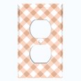 thumbnail image 2 of Metal Light Switch Wall Plate Outlet Cover (Tan Gingham Picnic Wallpaper- Single Duplex), 2 of 2