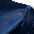 thumbnail image 4 of Honeeladyy Mens Satin Short Sleeve Shirts Summer Solid Color Button Up Slim Shirts for Party Prom Wedding Christmas Gift for Husband Navy XL, 4 of 9
