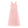 thumbnail image 2 of Miutii Kids Girls Shiny Rhinestones Birthday Party Dress Sleeveless V Neck Wedding Bridesmaid Dress Pink 14, 2 of 9