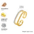 thumbnail image 2 of VNOX Gold Square Ring for Women Diamond Stackable Ring Adjustable Ring Double Dainty CZ Cubic Zirconia Ring, 2 of 3