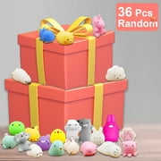 Mini Animal Squishies, 36 Pack Kawaii Cute Soft Squishy Cat Animals Toys, Mochi Squeeze Stress Relief Toy, Phone Squish, Party Favors, Random