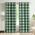 thumbnail image 1 of Melodieux Cortinas Opacas A Cuadros De Búfalo De 84 Pulgadas De Largo Para Sala De Estar, Dormitorio, Aislamiento Térmico, Cortinas Con Ojales, Color Verde, 50 X 84 Pulgadas, 2 Paneles, 1 of 1