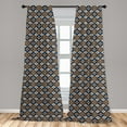thumbnail image 5 of Ambesonne Boho Curtains, Geometrical Pattern, Pair of 28"x63", Orange Blue and White, 5 of 5