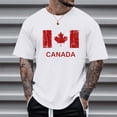 thumbnail image 2 of XIAONU Men's Solid Color Graphic T Shirt Classic Crew Neck Canada Flag Tee Soft Patriotic Casual Day Top, 2 of 4