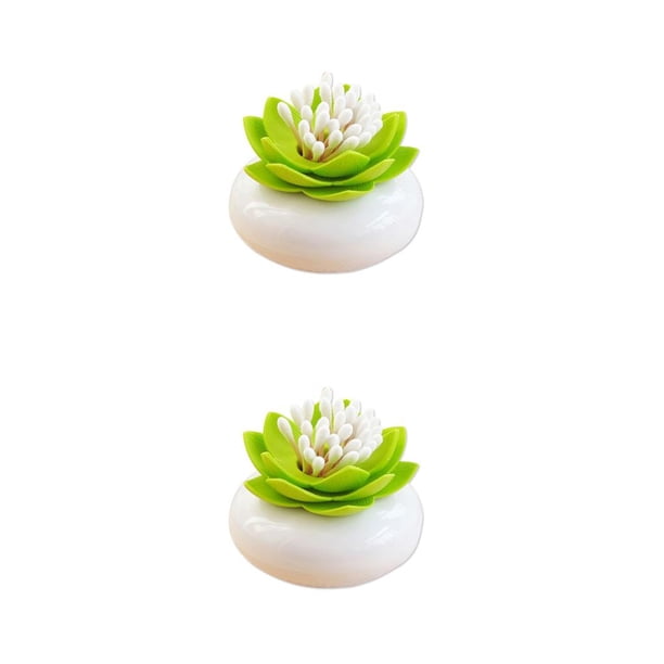 Bearachild 2020 soporte de flor de loto caja de palillos de caja de almacenamiento de bastoncillos de algodón rosa/verde Type1 NO1