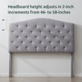 thumbnail image 5 of Rest Haven Hillboro Curved Edge Upholstered Headboard, King, Gray, 5 of 8