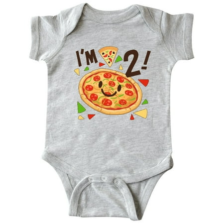 

Inktastic Im Two! pizza birthday party Gift Baby Boy or Baby Girl Bodysuit