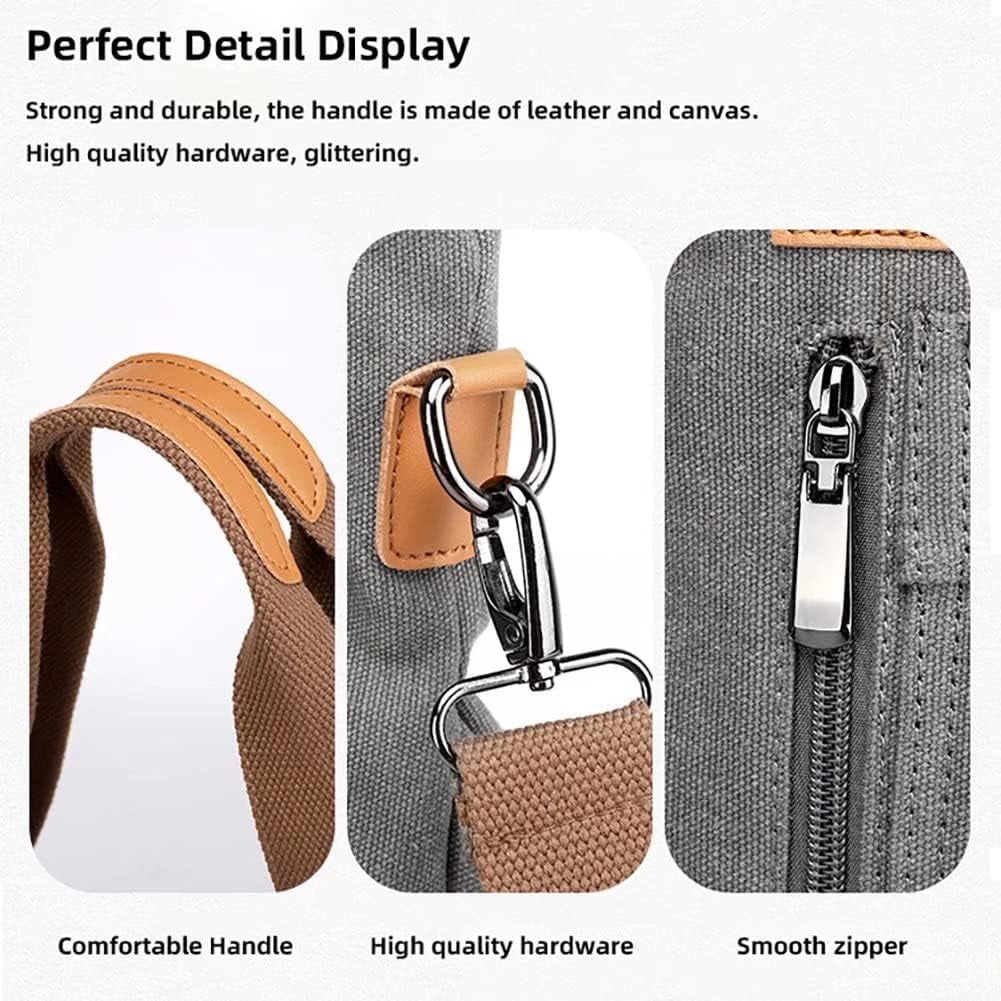 Lohol Canvas Handbag for Women Fashion Cloth Tote Shoulder Purses Hobo Casual Crossbody Bag Large Top Handle Shopper Bag (Brown)