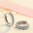 thumbnail image 2 of 2CT Lab Created White Diamond Huggie & Hoop Earrings in 14K White Gold Plated, 2 of 2