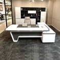 thumbnail image 2 of Reception Computer Desk Table Corner Executive Luxury Drawers Office Desk Conference Modern Mesa Escritorio Office Furniture My Lux Decor Round, 2 of 10