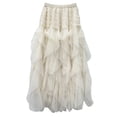 thumbnail image 2 of Womens Maxi Skirt Flowy High Waisted Tiered Layered Long Skirt Color Beige Size One Size, 2 of 4