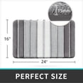 thumbnail image 2 of MINKUROW Bath Mat Bathroom Rug Absorbent Non-Slip Washable Shower Floor Mats Small Carpet 16"x24",Dark Gray Light Grey and White, 2 of 7