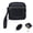Black, variant on Square Leather Mini Card Wallet Coin Purse, Portable Small Zipper Change Pouch with Wrist Strap & Key Ring for Women