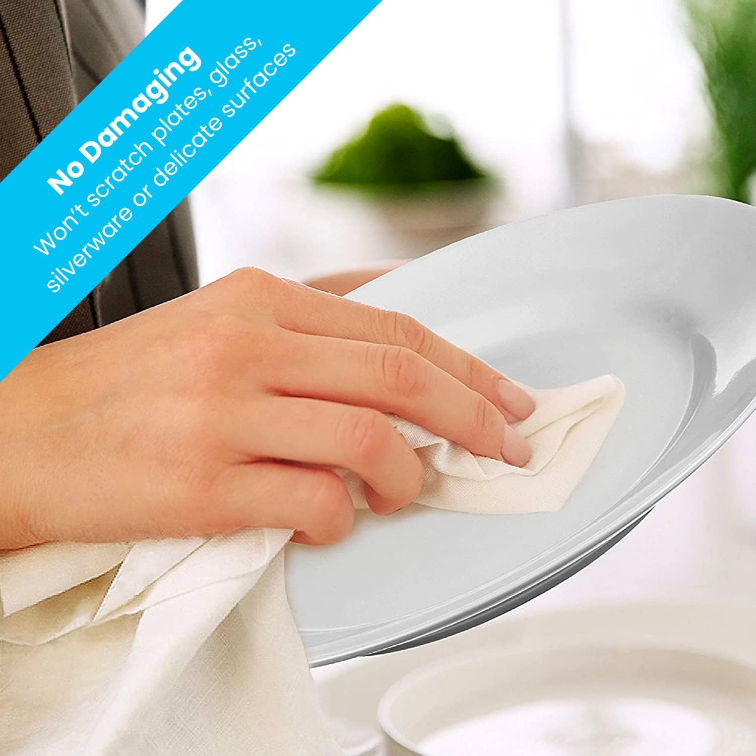 Zeppoli Flour Sack Towel, 28”x28”, Cotton Dish Towels, Drying, 100% Ring-Spun Cotton, White, 12 Pack - image 5 of 8