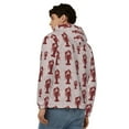 thumbnail image 4 of Zufioo Red Lobster With Claws Print Men's Hooded Cardigan, Zip-up Long-Sleeved Sweatshirt Jacket Sportswear-3X-Large, 4 of 5