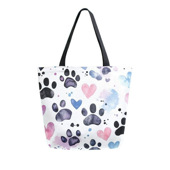 DIXRUYEE Tote Bag Women Weekender Travel Bag Shoulder Handbag Heartfelt Pawprints Printed