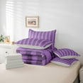 thumbnail image 5 of Manfei Teens Buffalo Plaid Bedding Comforter Set 7pcs, Fashion Purple Square Checkered Queen Bedding Sets, Art Abstract Ombre Reversible Queen Sheet Sets, Microfiber Bedroom Decor, 5 of 7