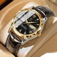 thumbnail image 4 of POEDAGAR Luxury Business Wristwatch Waterproof Luminous Date Week Quartz Clock Leather Men's Watches, 4 of 5