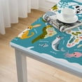 thumbnail image 4 of HAOXIT World Animal Map Rectangle Tablecloth Heavy Duty Vinyl Table Cloth Fabric Table Cover for Kitchen Dining Room Party Home Decor White, 4 of 7