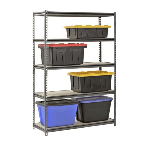 Muscle Rack 5-Tier Heavy Duty Steel Garage Storage Shelving Unit in Black (48 in. W x 72 in. H x 24 in. D)